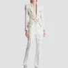 Pantaloni a righe sottili con gamba dritta