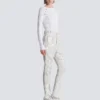 Pantaloni a righe sottili con gamba dritta