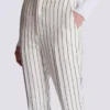 Pantaloni a righe sottili con gamba dritta
