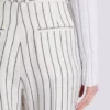 Pantaloni a righe sottili con gamba dritta