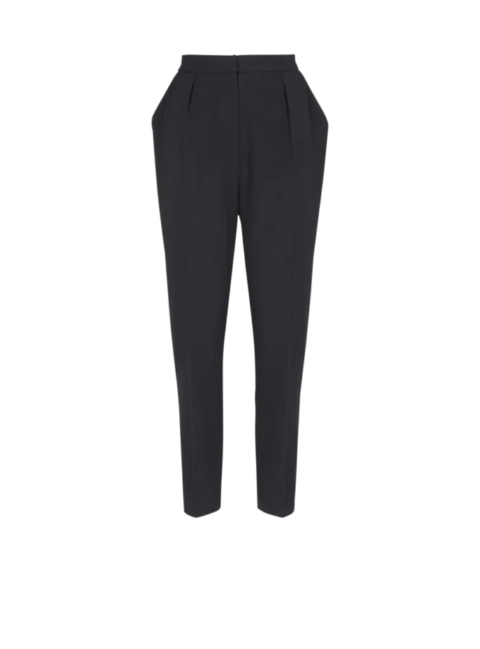 Pantaloni a vita alta con motivo grain de poudre Pantaloni a vita alta con motivo grain de poudre