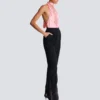 Pantaloni a vita alta con motivo grain de poudre Pantaloni a vita alta con motivo grain de poudre