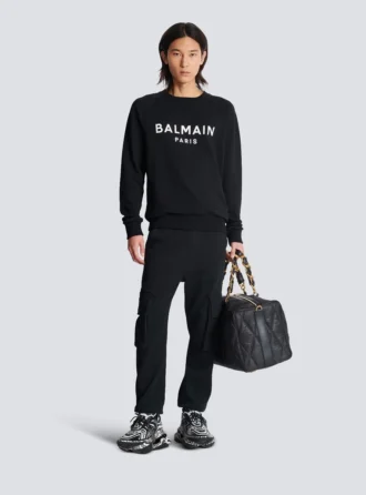 Pantaloni cargo con stampa Balmain Paris
