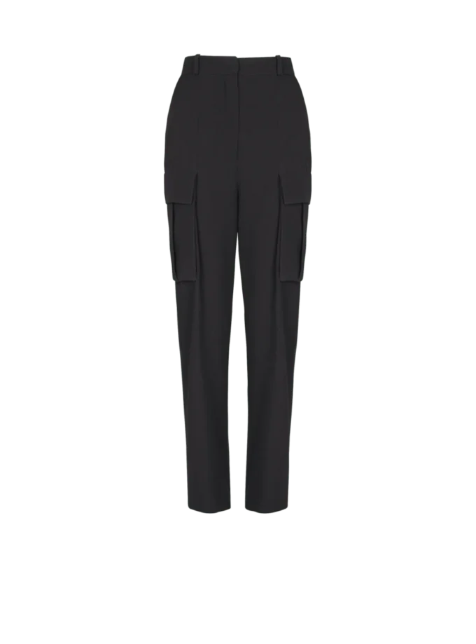 Pantaloni cargo in lana grain de poudre Pantaloni cargo in lana grain de poudre