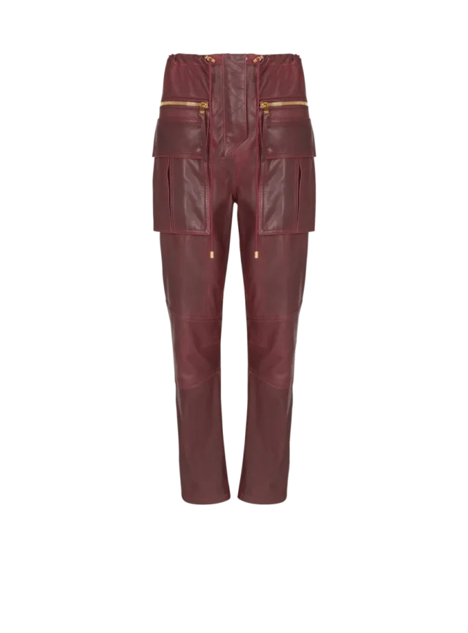 Pantaloni cargo in pelle di agnello Pantaloni cargo in pelle di agnello