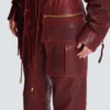 Pantaloni cargo in pelle di agnello Pantaloni cargo in pelle di agnello