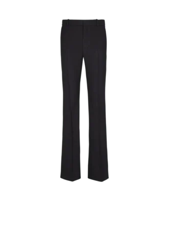 Pantaloni con pinces in grana di polvere