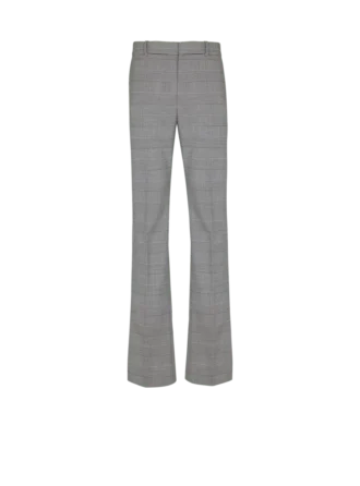 Pantaloni con pinces in lana Principe di Galles