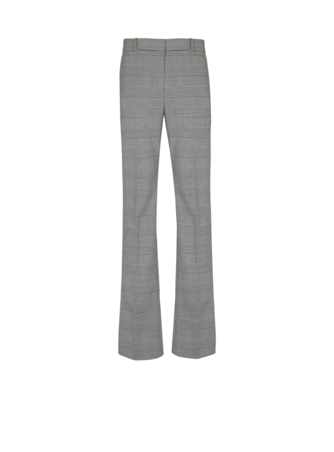 Pantaloni con pinces in lana Principe di Galles Pantaloni con pinces in lana Principe di Galles