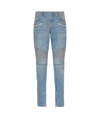 Pantaloni da motociclista slim fit in denim