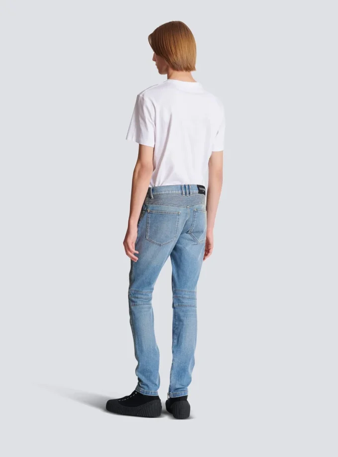 Pantaloni da motociclista slim fit in denim Pantaloni da motociclista slim fit in denim