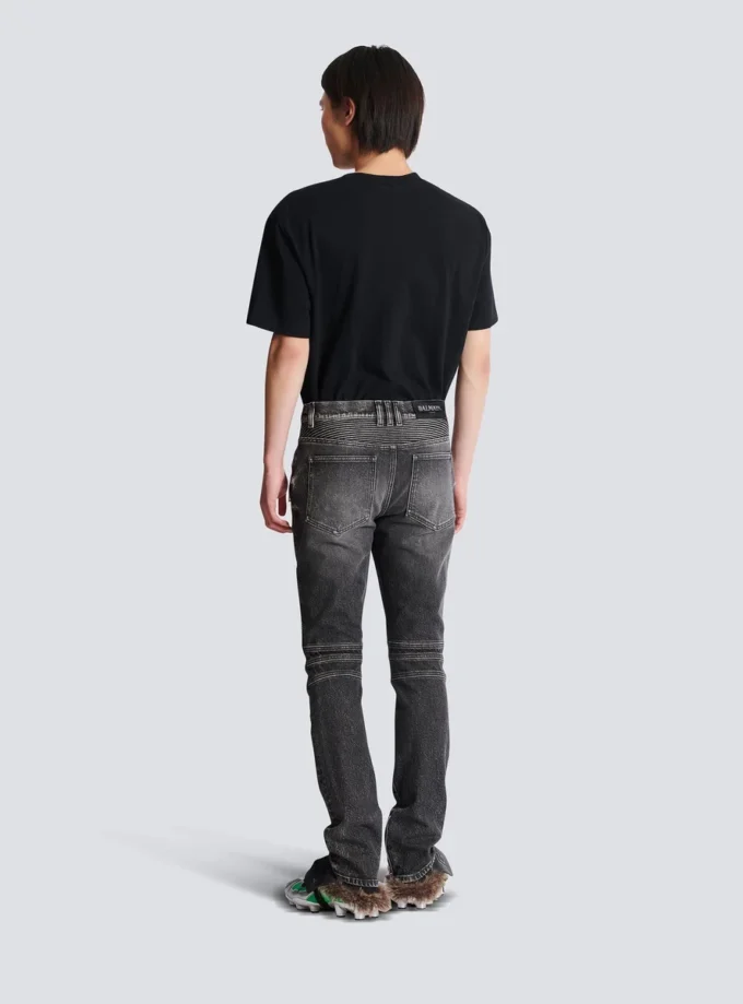 Pantaloni da motociclista slim fit in denim Pantaloni da motociclista slim fit in denim