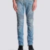 Pantaloni da motociclista slim fit in denim Pantaloni da motociclista slim fit in denim