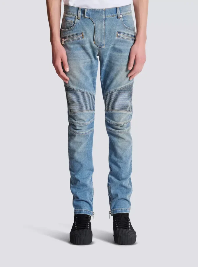 Pantaloni da motociclista slim fit in denim Pantaloni da motociclista slim fit in denim