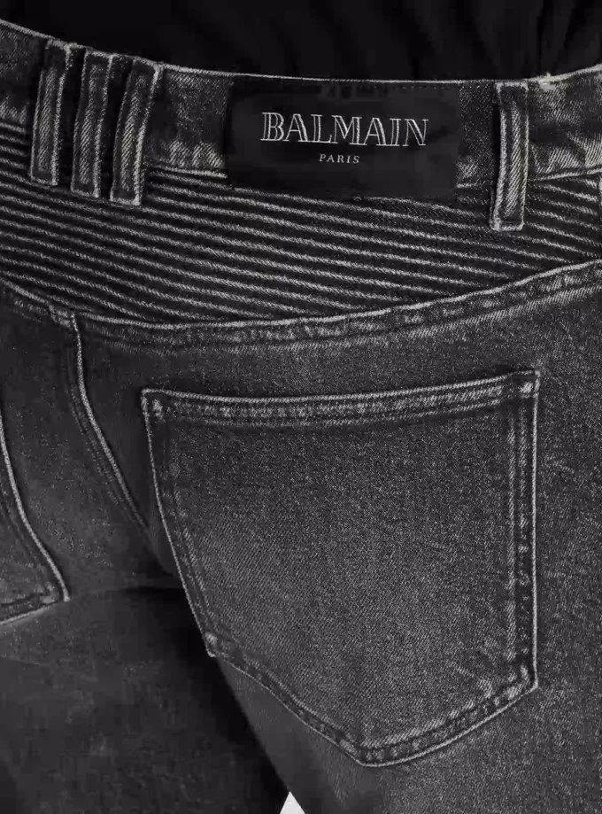 Pantaloni da motociclista slim fit in denim Pantaloni da motociclista slim fit in denim