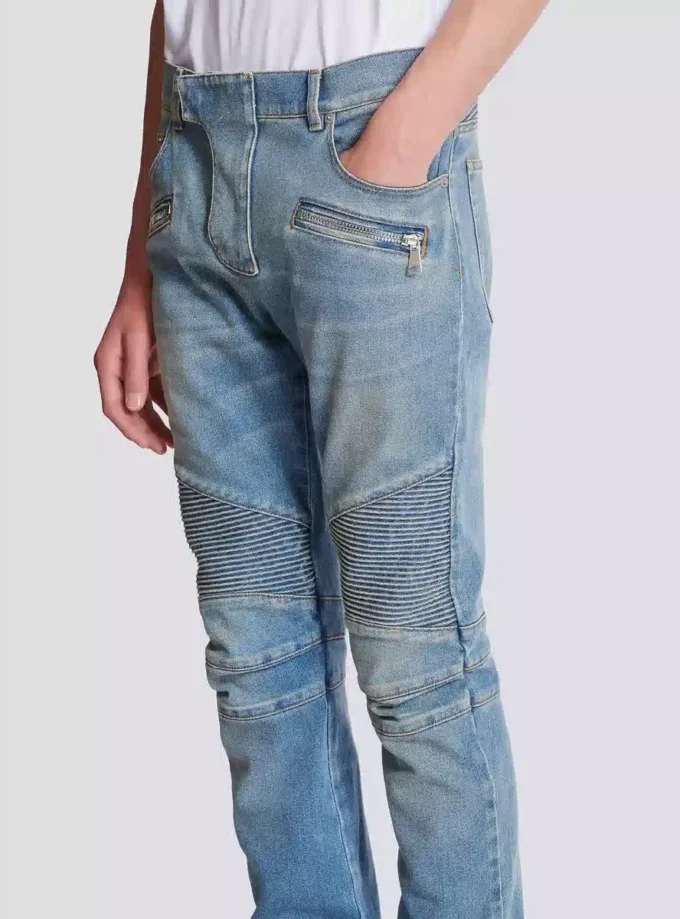 Pantaloni da motociclista slim fit in denim Pantaloni da motociclista slim fit in denim