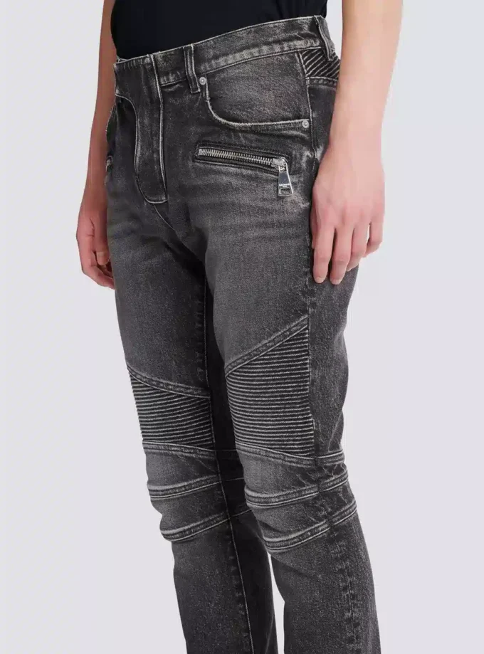 Pantaloni da motociclista slim fit in denim Pantaloni da motociclista slim fit in denim