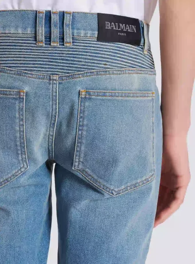Pantaloni da motociclista slim fit in denim Pantaloni da motociclista slim fit in denim