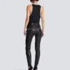 Pantaloni da motociclista slim fit in pelle di agnello Pantaloni da motociclista slim fit in pelle di agnello