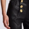 Pantaloni da motociclista slim fit in pelle di agnello Pantaloni da motociclista slim fit in pelle di agnello