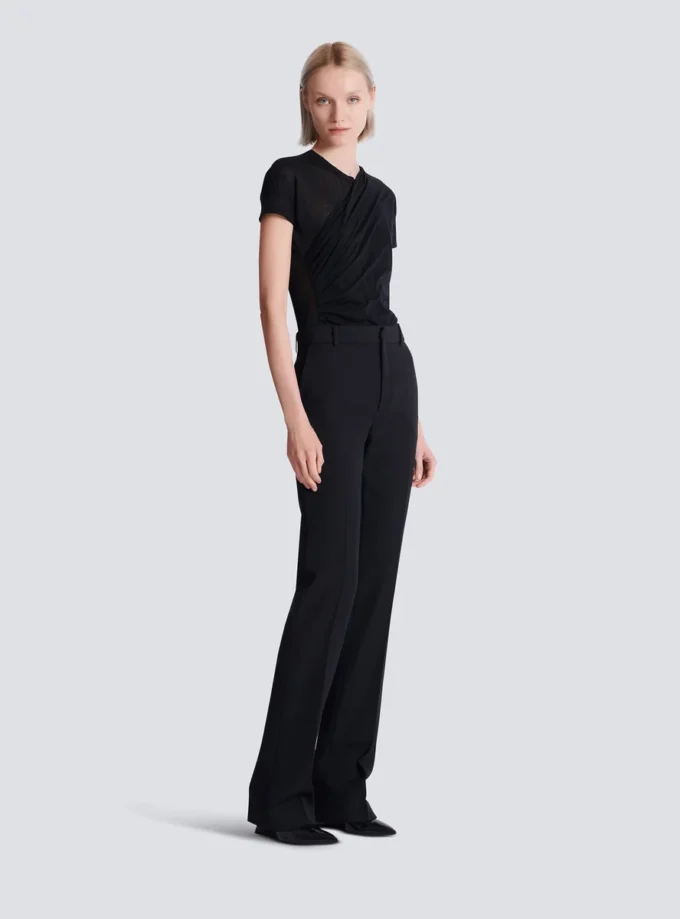Pantaloni dritti grain de poudre