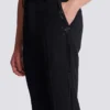 Pantaloni dritti in lana con ricami in cristallo Pantaloni dritti in lana con ricami in cristallo