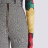 Pantaloni elasticizzati in jacquard Principe di Galles Pantaloni elasticizzati in jacquard Principe di Galles