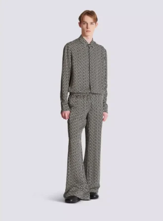 Pantaloni fluidi con monogramma