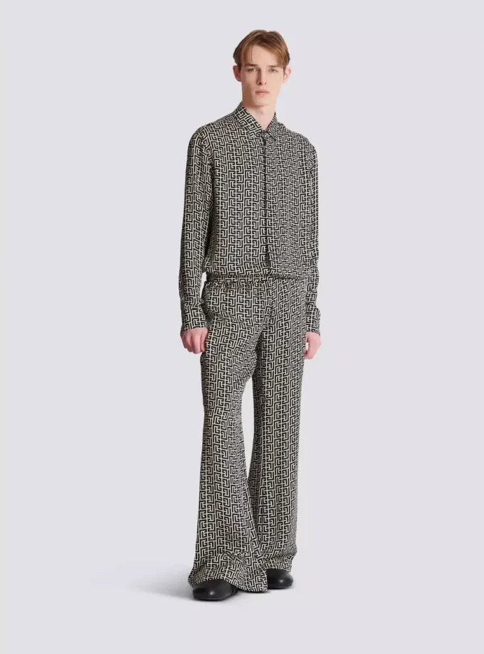 Pantaloni fluidi con monogramma
