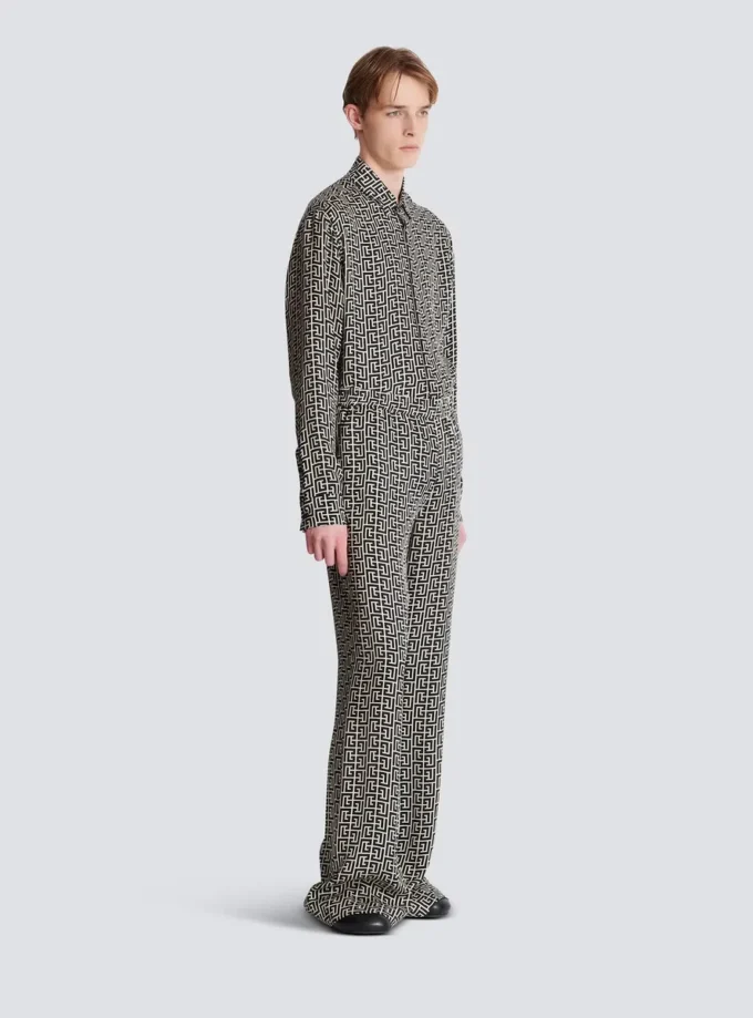 Pantaloni fluidi con monogramma