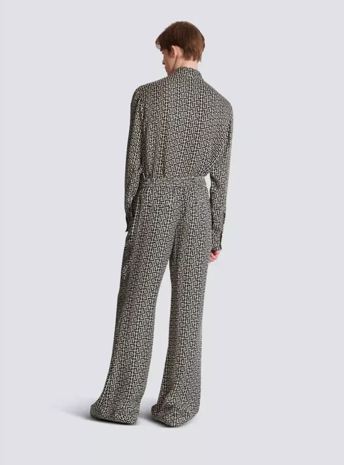 Pantaloni fluidi con monogramma