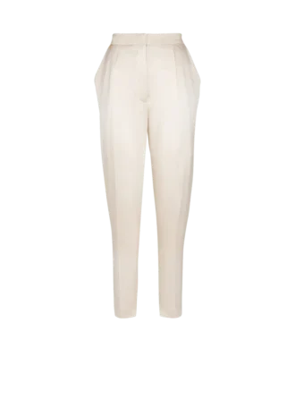 Pantaloni in seta a vita alta