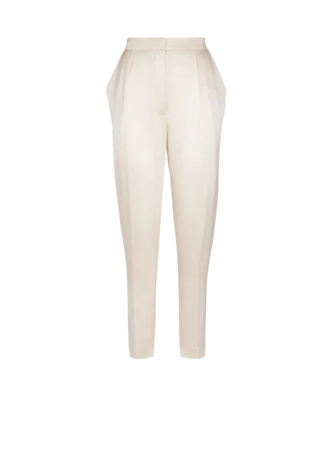 Pantaloni in seta a vita alta Pantaloni in seta a vita alta