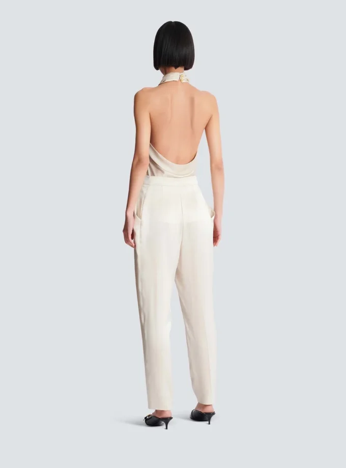 Pantaloni in seta a vita alta Pantaloni in seta a vita alta