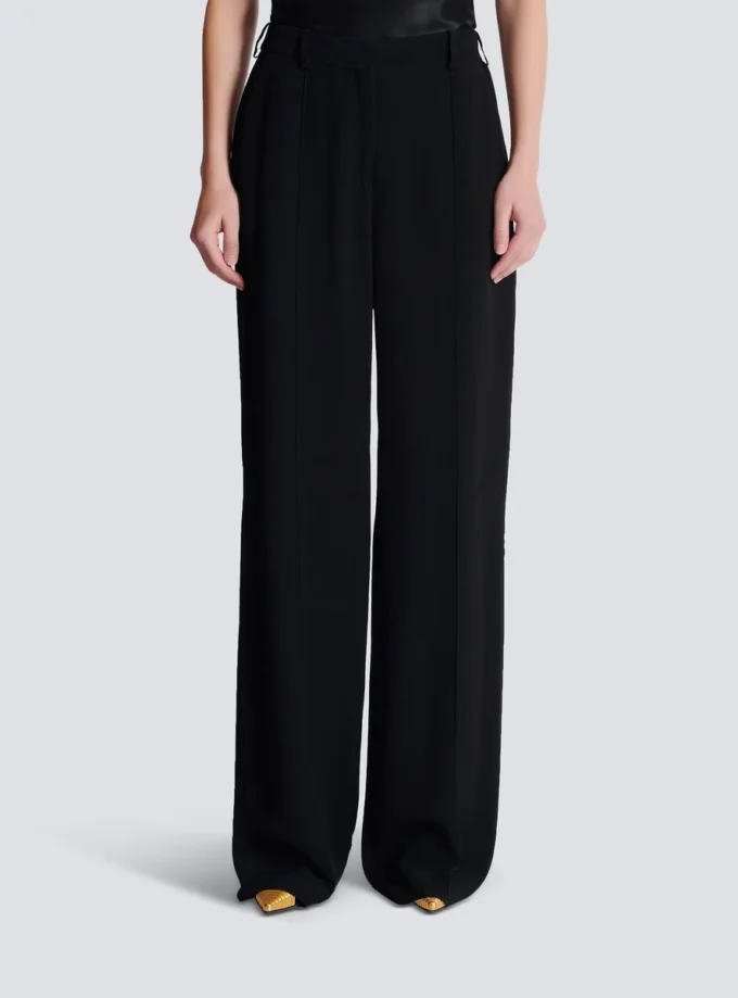 Pantaloni sartoriali dritti in crêpe Pantaloni sartoriali dritti in crêpe