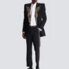 Pantaloni sartoriali dritti in crêpe ricamato Pantaloni sartoriali dritti in crêpe ricamato