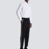 Pantaloni sartoriali dritti in crêpe ricamato Pantaloni sartoriali dritti in crêpe ricamato