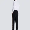 Pantaloni sartoriali dritti in crêpe ricamato Pantaloni sartoriali dritti in crêpe ricamato