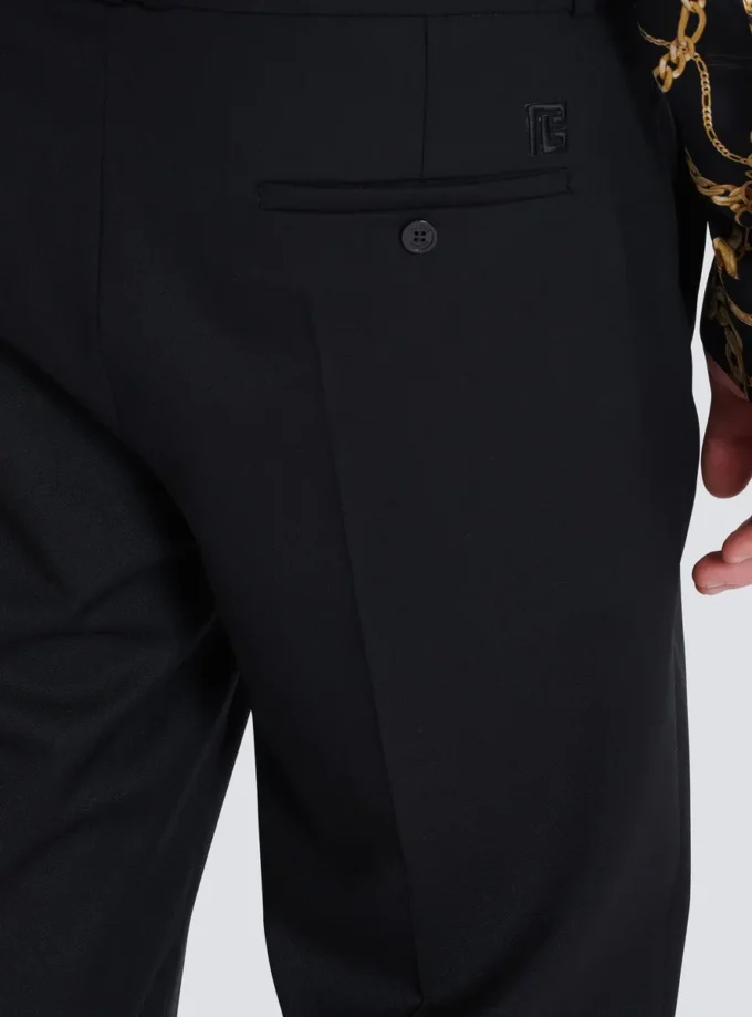 Pantaloni sartoriali in lana a gamba dritta Pantaloni sartoriali in lana a gamba dritta