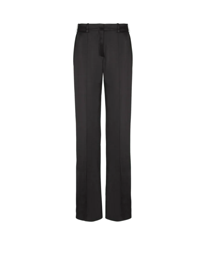 Pantaloni sartoriali in raso a gamba dritta Pantaloni sartoriali in raso a gamba dritta