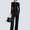 Pantaloni sartoriali in raso a gamba dritta Pantaloni sartoriali in raso a gamba dritta