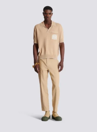 Pantaloni sartoriali in tela a gamba dritta
