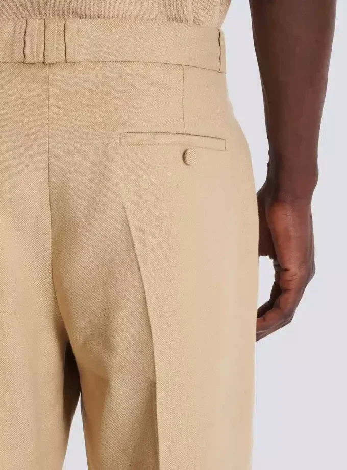 Pantaloni sartoriali in tela a gamba dritta Pantaloni sartoriali in tela a gamba dritta