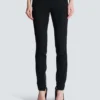 Pantaloni slim fit con zip in pelle grain de poudre Pantaloni slim fit con zip in pelle grain de poudre