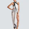 Pareo da spiaggia stampato bicolore Balmain Couture
