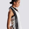 Pareo da spiaggia stampato bicolore Balmain Couture