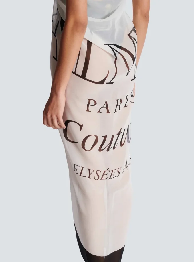 Pareo da spiaggia stampato bicolore Balmain Couture