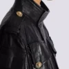 Parka in pelle di agnello con motivo a rombi impunturato Parka in pelle di agnello con motivo a rombi impunturato