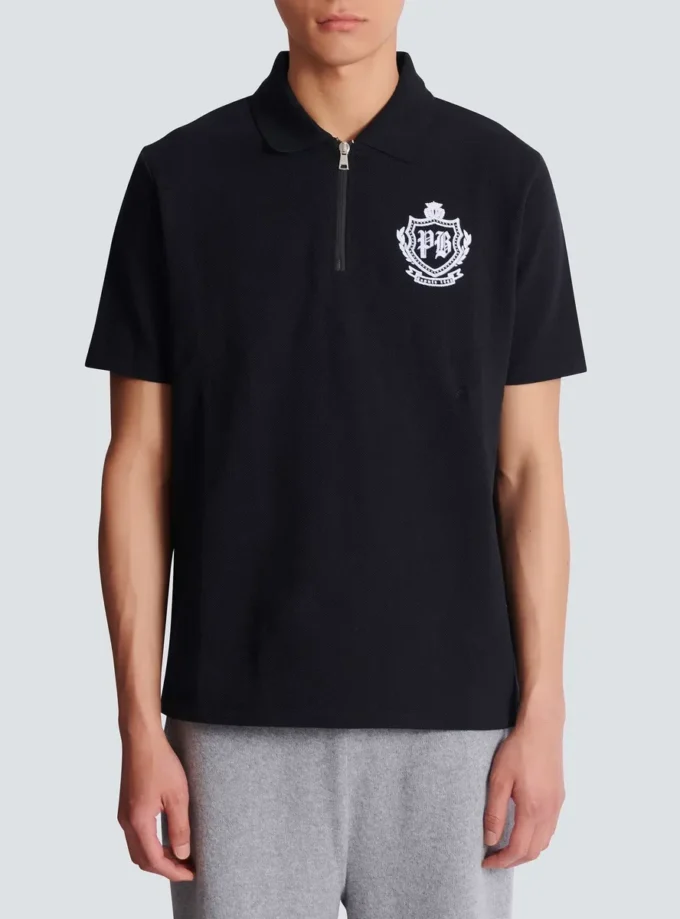 Polo a maniche corte con emblema College Polo a maniche corte con emblema College