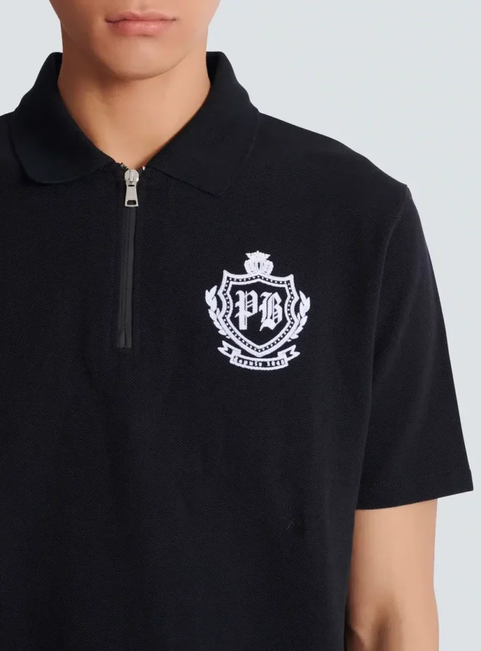 Polo a maniche corte con emblema College Polo a maniche corte con emblema College